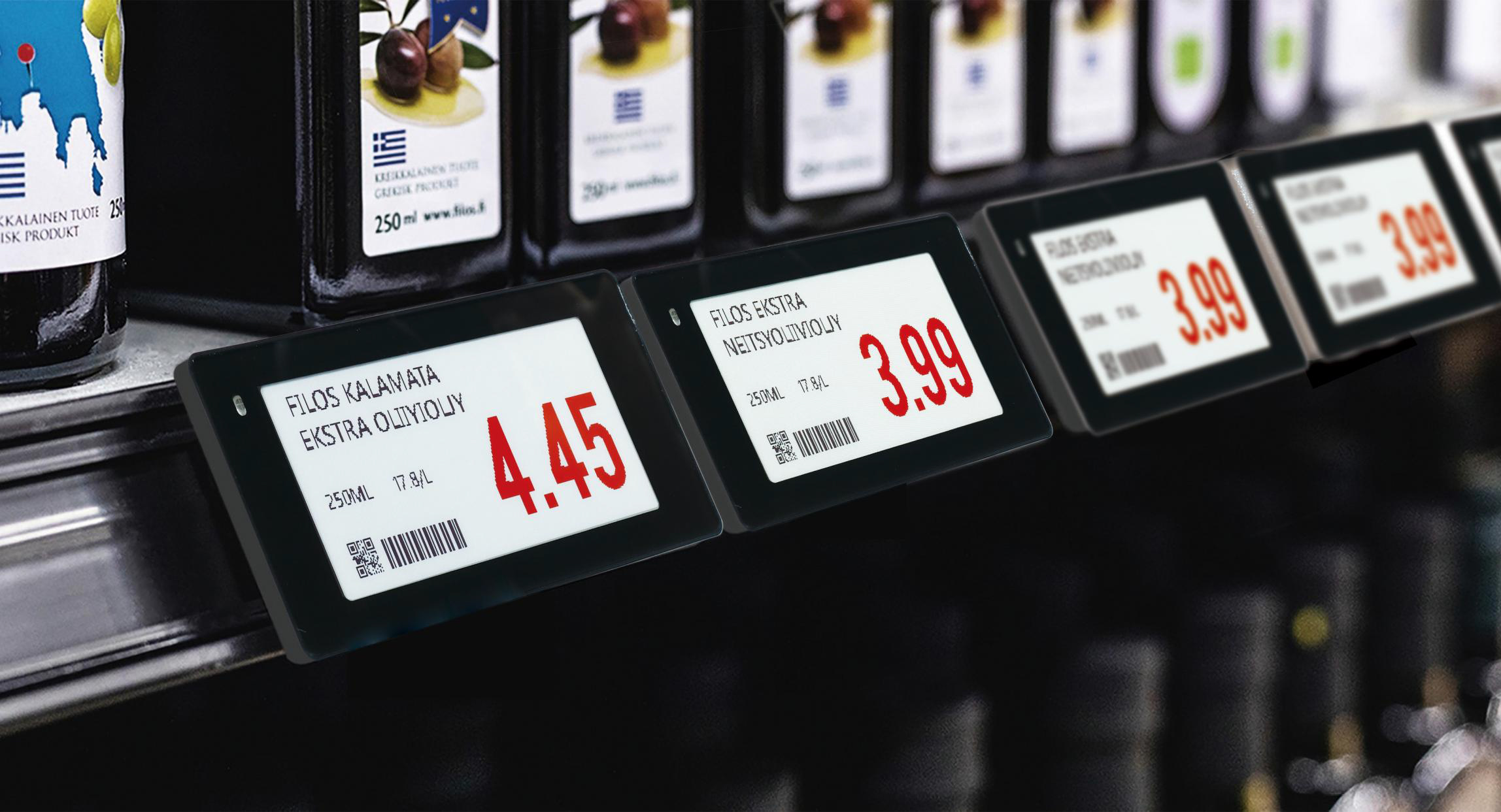 elektroniczne etykiety - cenówki w kolorze czarnym