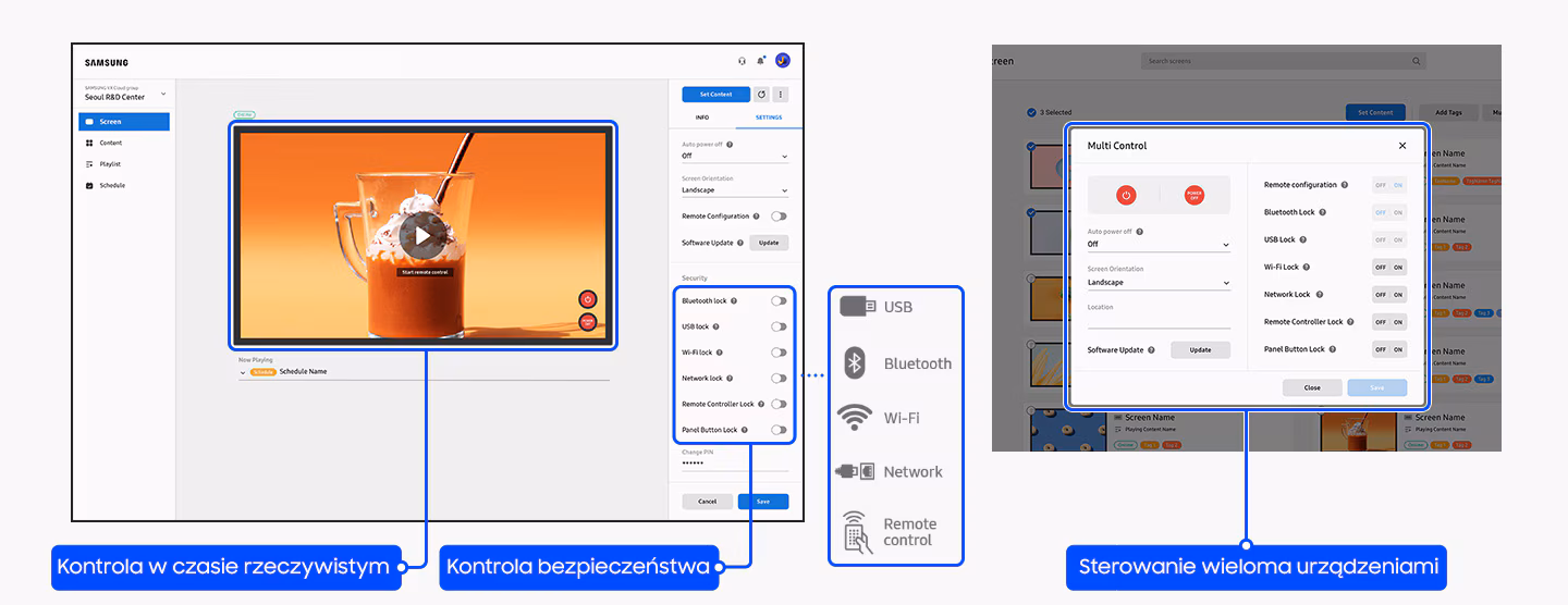 Samusng VXT CMS kontrola w czasie rzeczywistym