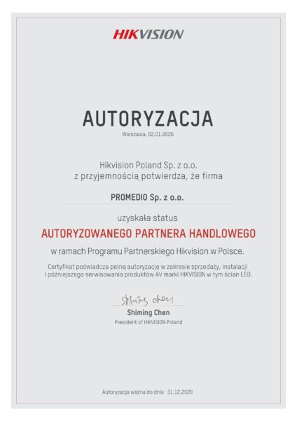 Autoryzowany Partner Hikvision Digital Signage